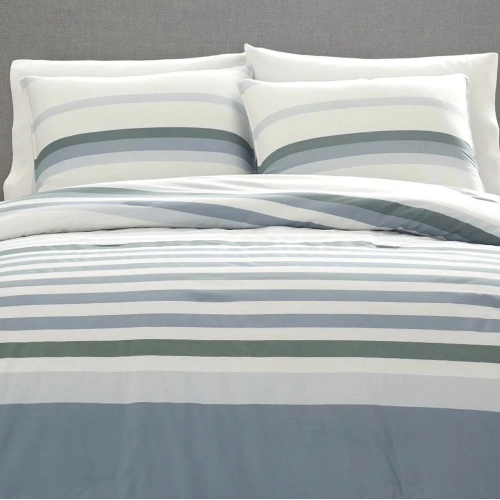 Nautica Lansier Cotton Grey Duvet Cover Set QUEEN